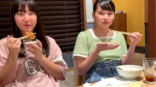 ジジの誕生祝で久々の焼肉屋さんを楽しむ玲美＆稚奈