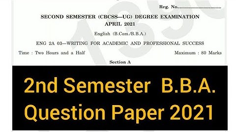 WRITING FOR ACADEMIC AND PROFESSIONAL SUCCESS        |        2nd Sem  B.B.A.  (Q/P)  2021 #calicut