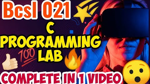 Bcsl 021🔴 Viva Important Questions | C Programming Lab🔥