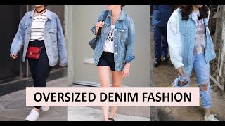 Oversized Denim Jacket Outfit Ideas | How To Style | What To Wear With Jeans Jacket | Denim  Fashion