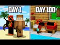 I Survived 100 Days inside PRESTONPLAYZ HOUSE in Minecraft...