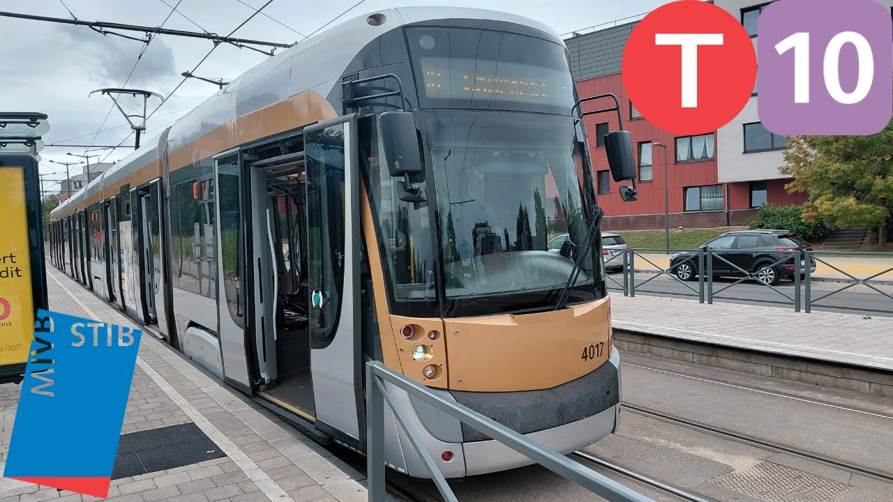 (Tram Chrono) Trajet complet ligne 10 Churchill à Hôpital Militaire Tram T4000 n°4017.