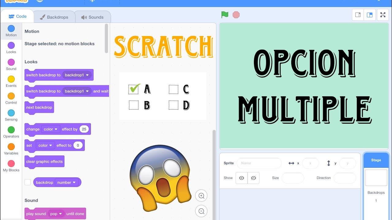 Como hacer un juego de opcion multiple en scratch - YouTube