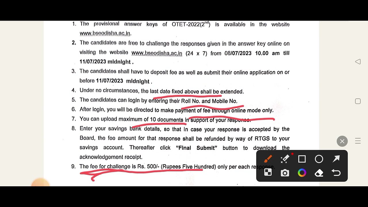 OTET 2022 answer key|| step by step instructions for challenge of answer key 