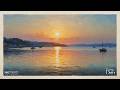 Golden Harbor at Dusk – Soft Piano & Romantic Impressionist Sunset Seascape for Deep Relaxation