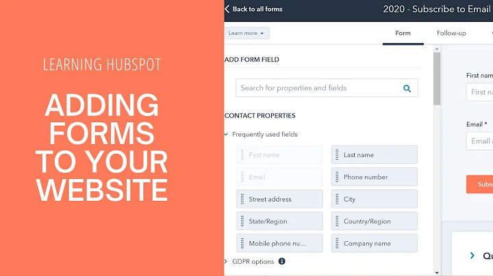 Learning HubSpot | Adding Forms to Your Website