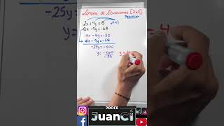 short Sistema de Ecuaciones 2x2 education profejuanc math matematika matemática maths shorts