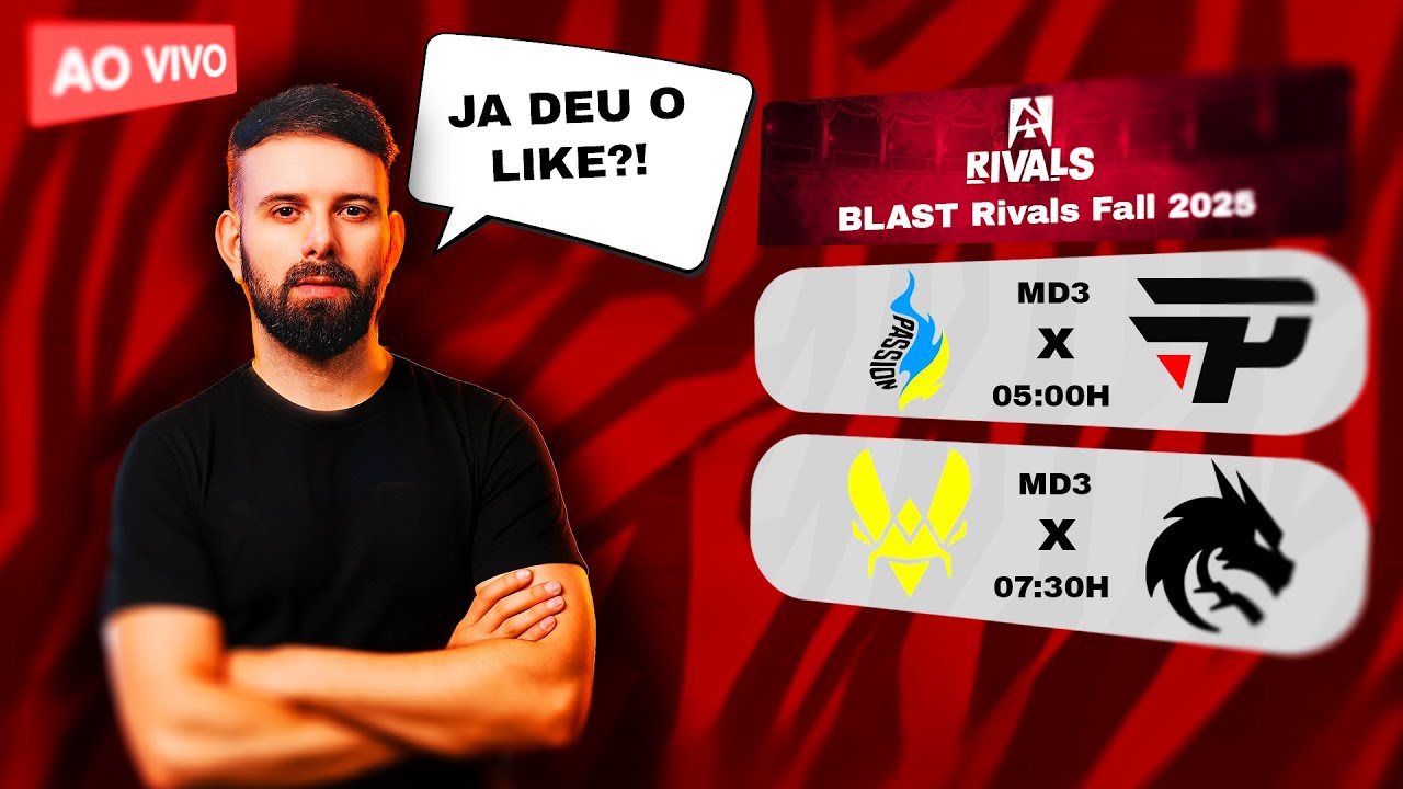 LIVE: Spirit vs Vitality - BLAST Rivals 2025 S2 - Seja MEMBRO p/ o !SORTEIO - !CSGOSKINS !LIVEPIX