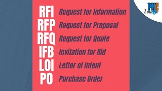 Procurement Documents - RFP, RFI, RFQ, IFB, LOI, PO