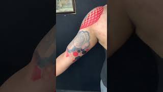 Geometric sleeve in progress by blitattoostudio