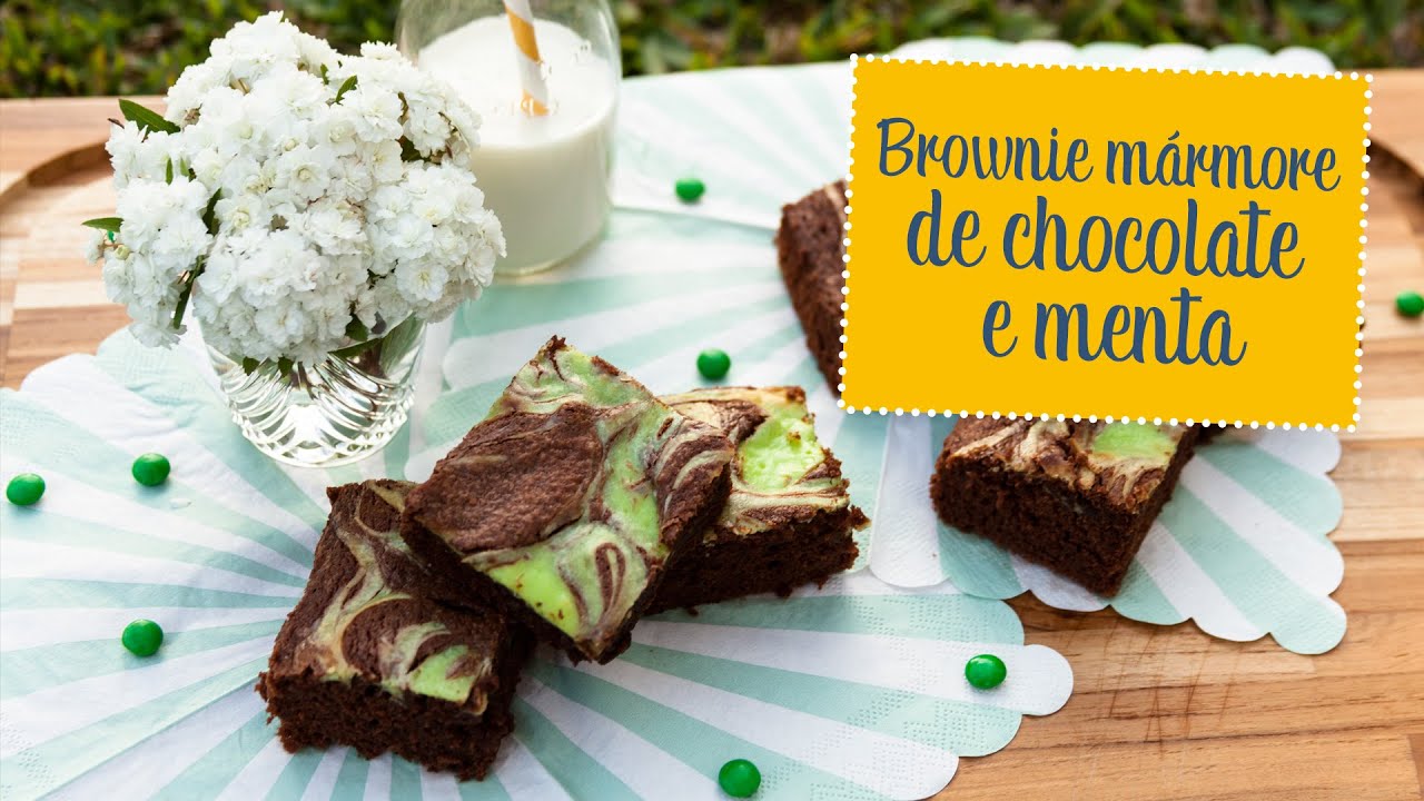 BROWNIE MÁRMORE DE CHOCOLATE E MENTA