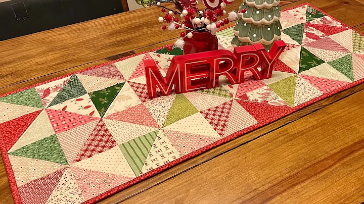 Charm Pack Christmas Table Runner, Stitch-mas #4