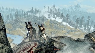 SkyrimSE Adventures Of Ja'rii and Inigo #16 Dragon Dies In Mid Air..??