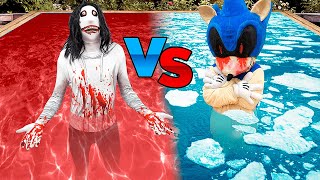 картинка: ГОРЯЧИЙ Джефф vs ХОЛОДНЫЙ SONIC.EXE БАССЕЙН ЧЕЛЛЕНДЖ !