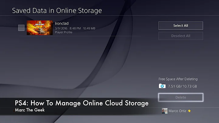 PS4: How To Manage Online Cloud Storage