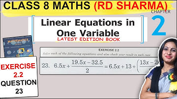 Class 8 Maths RD Sharma Solutions | Exercise 2.2 Question 23 Solution Chapter 2 Linear Equations