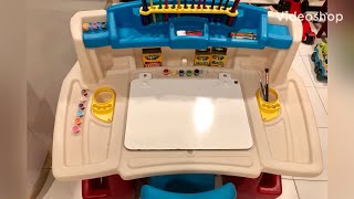 Step 2 Deluxe Art Master Desk Kids Art Table with Storage and Chair