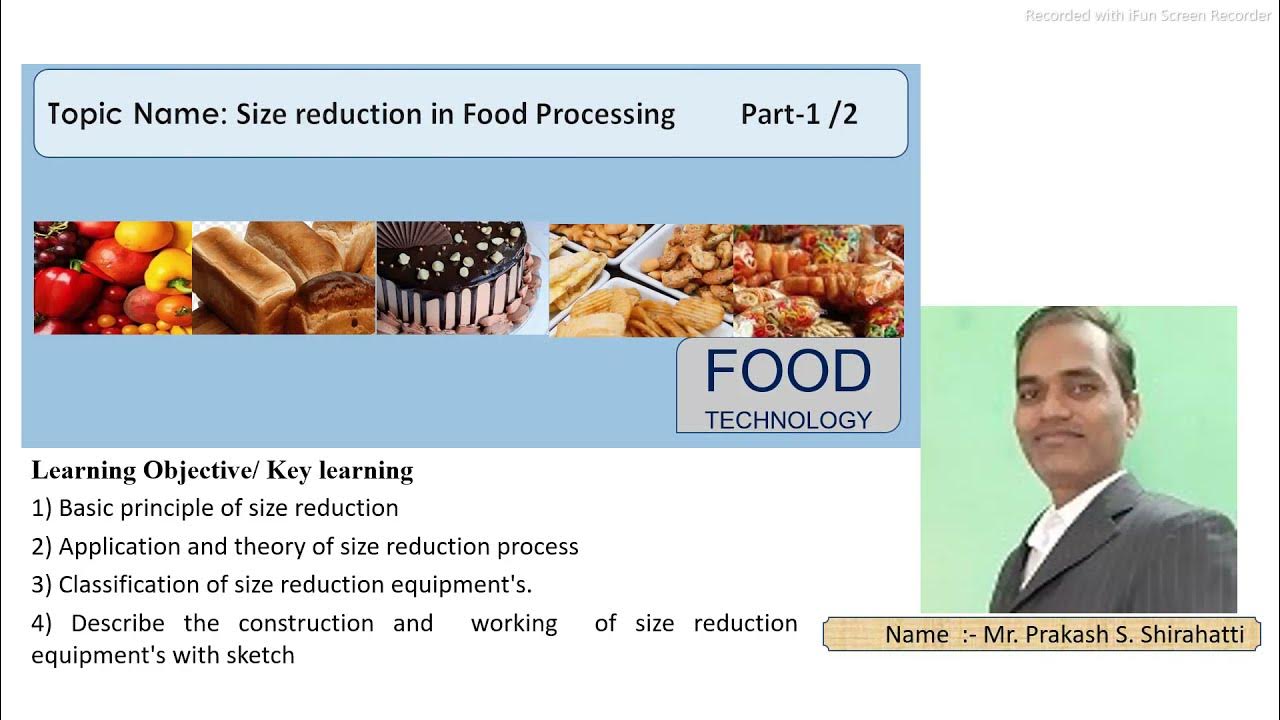 Size reduction in Food Processing Part1 /2 YouTube