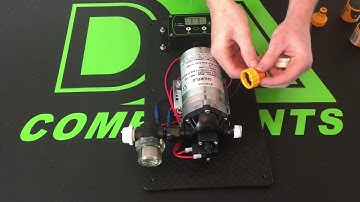 Window cleaning pump controller + Shurflo pump with pump strainer set up .