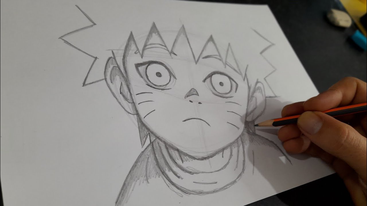 DESENHANDO o NARUTO PRETO E BRANCO Desenho Rapido 