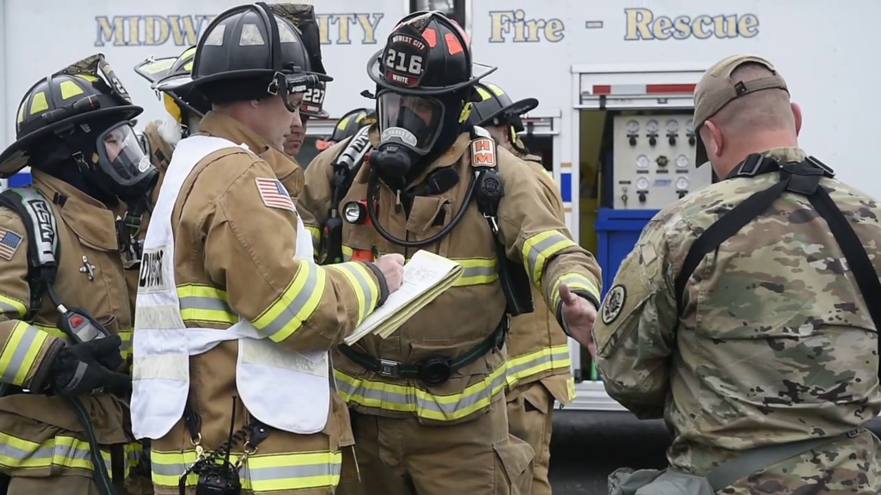 Oklahoma National Guard unit cross trains with Midwest City Fire Department