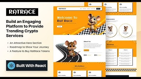 RatRace Meme Coin Website Template | HTML5 + Tailwind CSS + React | Tokenomics, Roadmap & Crypto UI