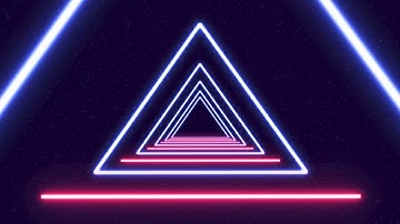 RETRO NEON VJ LOOPS - Abstract Background Video 4k - Colorful Blue nad Pink Triangles with Particles