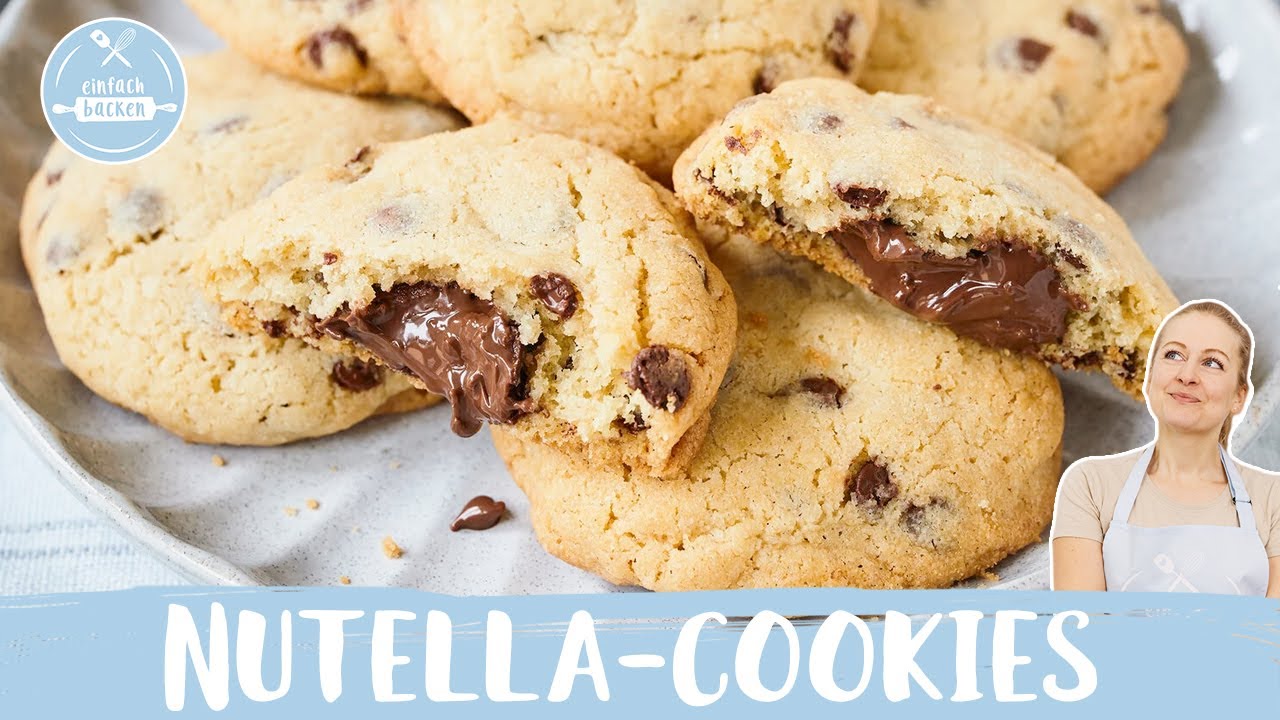 Nutella-Cookies | Schokokekse mit cremiger Nutella Füllung 🍪 |  Einfach Backen