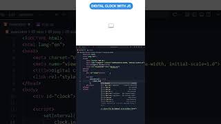 JavaScript Digital Clock Project 🔥 | Beginner Friendly #coding #frontendcourse #js
