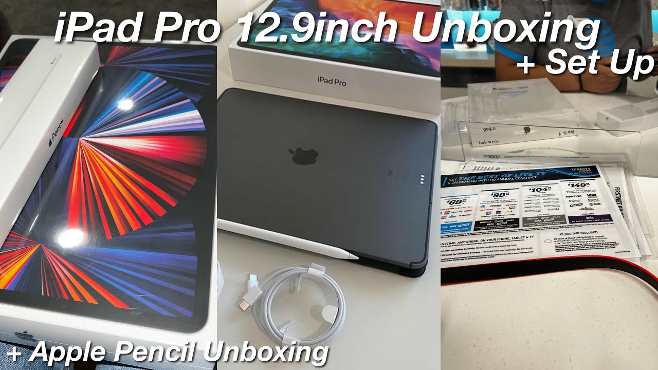 iPad Pro 12.9” + Apple Pencil Unboxing + Set Up - YouTube