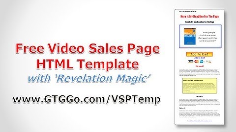 Free Video Sales Page HTML Template