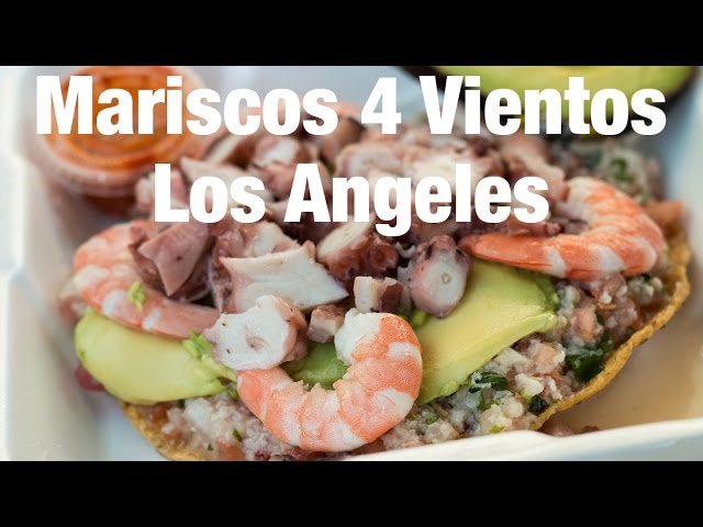 Mexican Seafood Tostadas at Mariscos 4 Vientos, Los Angeles | Mark Wiens