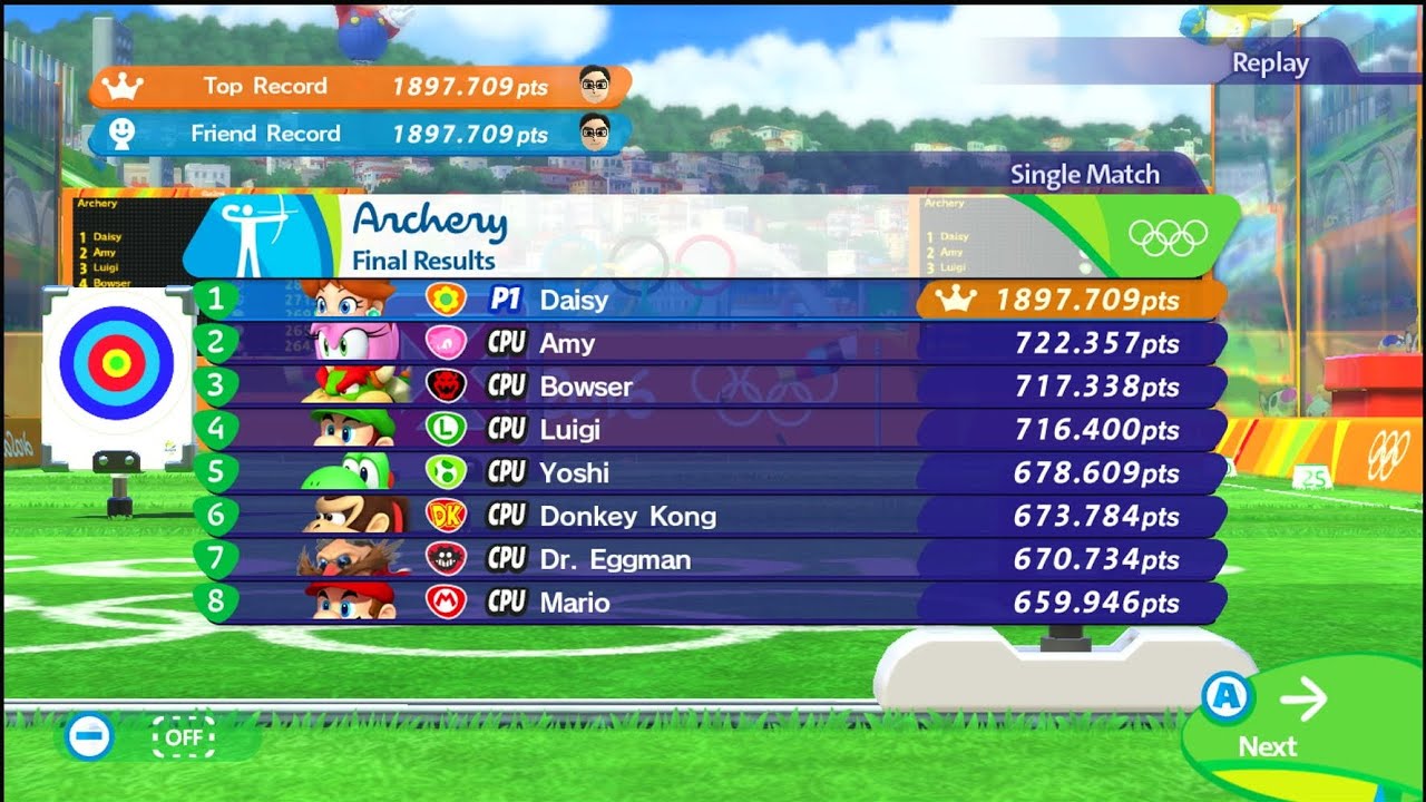 Mario and Sonic at the Rio 2016 Olympic games Archery WR 