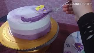 تزيين كيكه بتقنيه الاومبري ombry floral cake