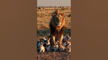 Huge Lion Overwhelmed by Adorable Tiny Animals! #AI #Sora #OpenAI