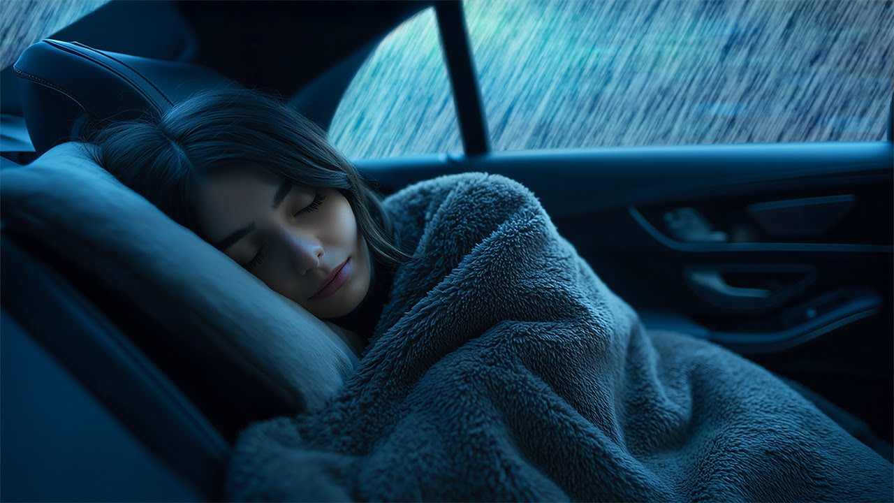 Relaxing Rain in Car | Heavy Raindrops for Deep Sleep, Calm Night Focus and Soft Cozy Ambience