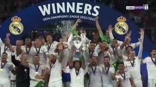 Trophy Ceremony Real Madrid Win The Champions League Ucl 20212022