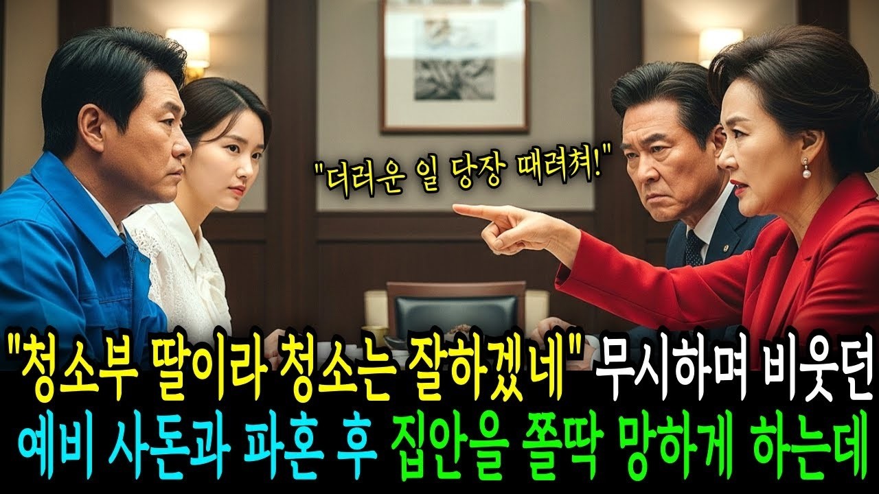 '청소부 딸이라 청소는 잘하겠네' 무시하며 비웃던 예비 사돈과 파혼 후에 그 집안을 망하게 하는데 반전사연   오