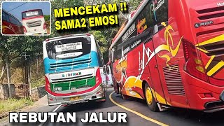 Ngeblong hampir adu banteng !! ngamuk parah bus primajasa kejar kejaran sama bus sugeng rahayu