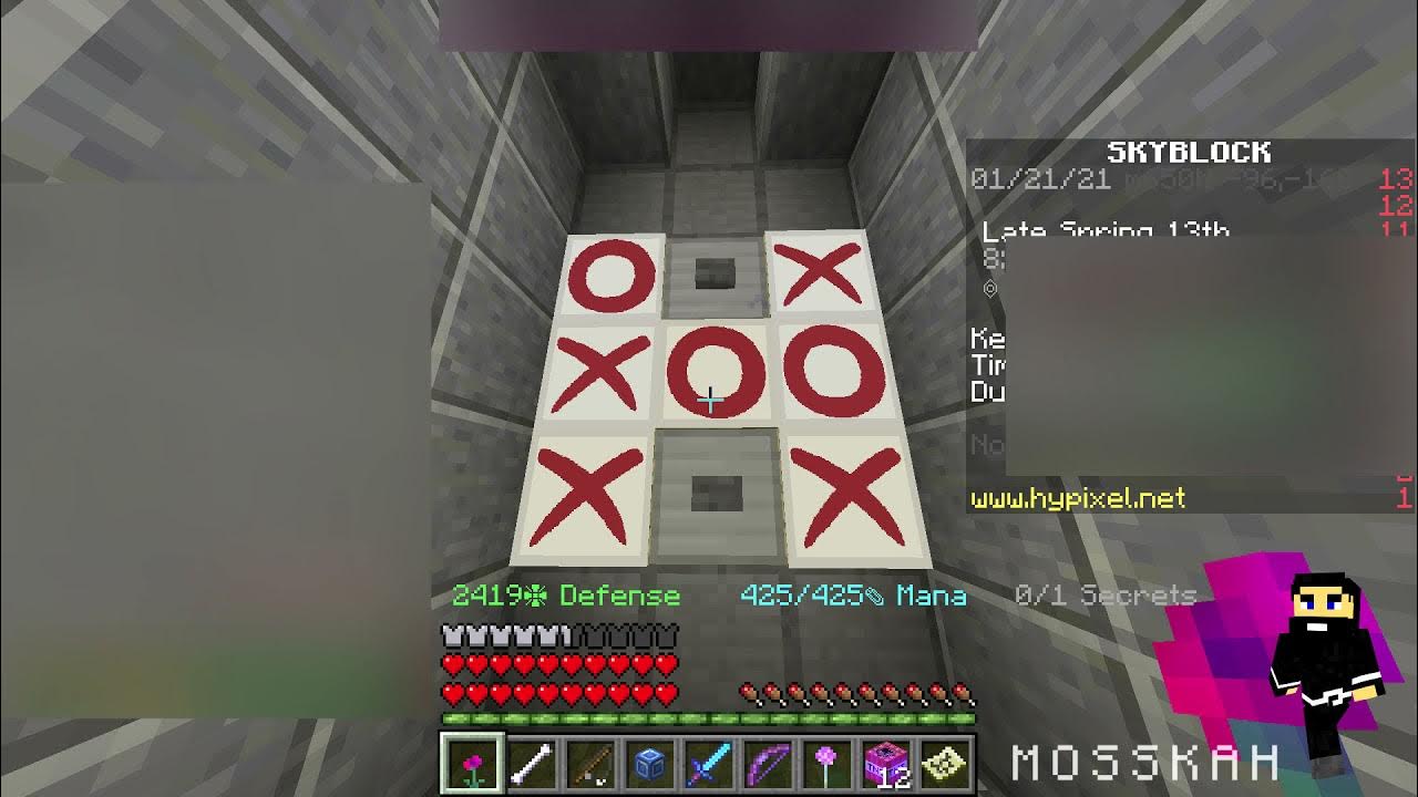 Guide, TicTacToe puzzle room pattern 2 Hypixel's skyblock dungeons