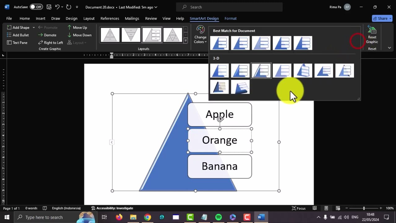Microsoft 365: How to Add a 'SmartArt Pyramid' Diagram in Office Word (Windows 11)