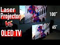 UST Laser Projector vs OLED TV - Which is better in a Dark room? | Size vs Brightness