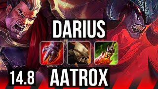 DARIUS vs AATROX (TOP) | 8 solo kills, 14/2/7, Rank 7 Darius, 800+ games | TR Challenger | 14.8