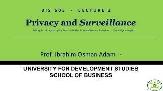 Lecture 2: Privacy and Surveillance