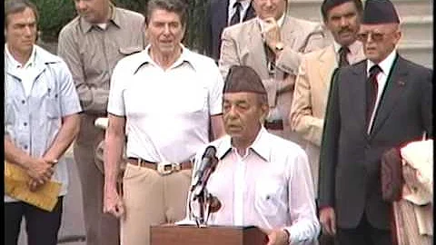 President Reagan and King Hassan II of Morocco Rem...