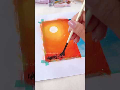 Cool Vs Hot Acrylic Painting Shorts Painting Satisfying Art Youtubeshorts