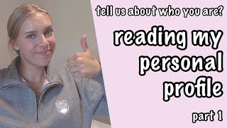 READING MY PERSONAL PROFILE | PART ONE | maddy a