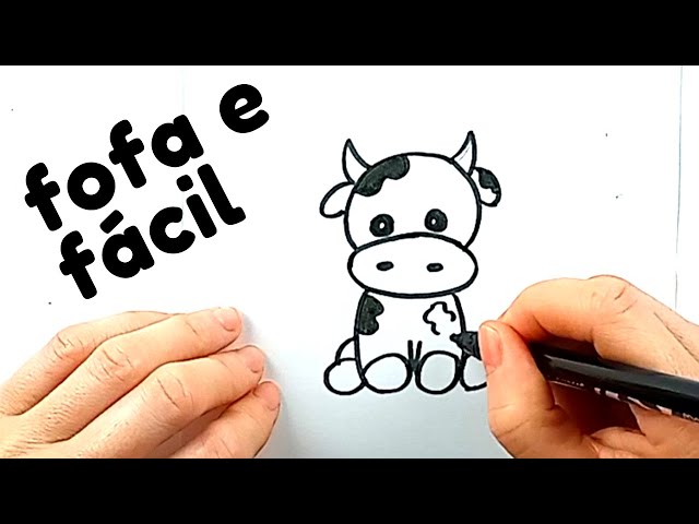 Como desenhar Vaca fofa Kawaii ❤ Animais Kawaii, Desenhos para