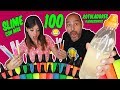 MEZCLANDO 100 ROTULADORES EN UN SLIME!! Mixing 100 Markers into a giant clear slime! Bego y Jordi