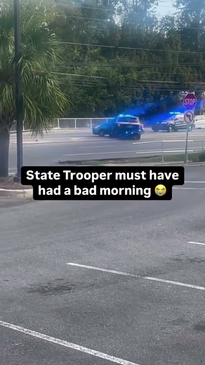 State trooper having a bad morning he heard that prvnci far away